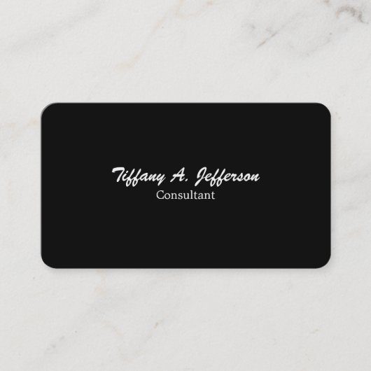 Trendy Black Schlicht Unique Stilvolle Pinselschri Visitenkarte (Vorderseite)