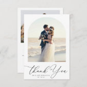 trendy Black Script Bogen Hochzeit Foto Vielen Dan Dankeskarte (Vorne/Hinten)