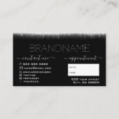 Trendy Black Silver Light Effect Modern Brandname Visitenkarte (Rückseite)