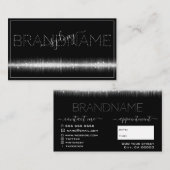 Trendy Black Silver Light Effect Modern Brandname Visitenkarte (Vorne/Hinten)