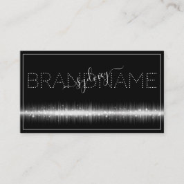 Trendy Black Silver Light Effect Modern Brandname Visitenkarte