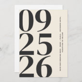 Trendy Black Simple Elegant Modernes Minimalistisc Save The Date (Vorne/Hinten)