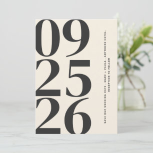 Trendy Black Simple Elegant Modernes Minimalistisc Save The Date