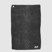 Trendy Black Snakeskin Golf Handtuch (Vorderseite)