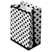 TRENDY BLACK SQUARE MITTLERE GESCHENKTÜTE (Rückseite Schrägansicht)