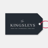 Trendy Black Stylish Modern Bold Typograhy Name Geschenkanhänger (Vorderseite (Horizontal))