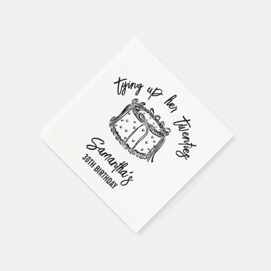 Trendy Black verbindet ihre Zwanziger 30. Geburtst Serviette (Ecke)
