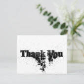 Trendy Black Vielen Dank Postkarte (Stehend Vorderseite)
