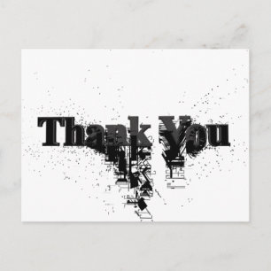 Trendy Black Vielen Dank Postkarte