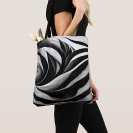 Trendy Black & White Abstract Design Tote Bag Tasche