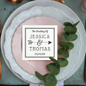 Trendy Black & White Ampersand & Arrow Wedding Serviette