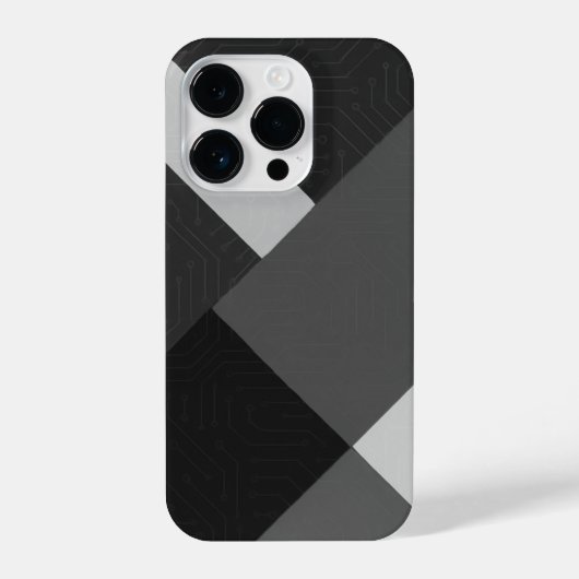 Trendy Black, White and Gray Patterned Phone Case iPhone Hülle (Rückseite)