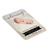 Trendy Black & White Birth Ankündigung Magnet (Rechte Seite)
