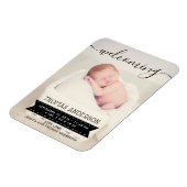 Trendy Black & White Birth Ankündigung Magnet (Linke Seite)
