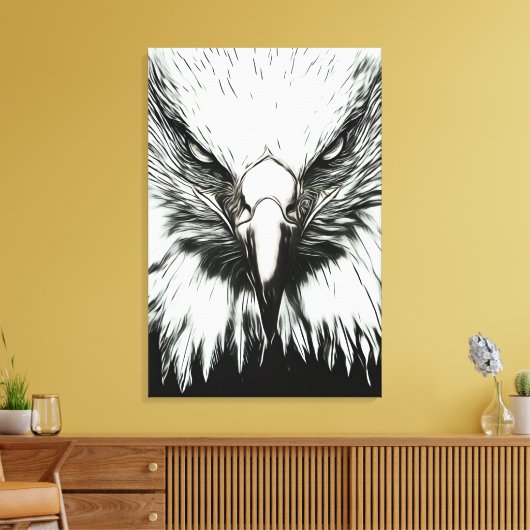 Trendy Black & White Eagle Leinwanddruck (Insitu (Wohnzimmer))
