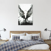 Trendy Black & White Eagle Leinwanddruck (Insitu (Schlafzimmer))