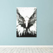 Trendy Black & White Eagle Leinwanddruck (Insitu (Holzboden))