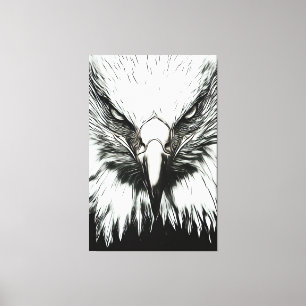 Trendy Black & White Eagle Leinwanddruck