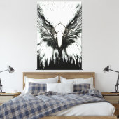 Trendy Black & White Eagle Leinwanddruck (Insitu (Schlafzimmer))
