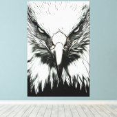 Trendy Black & White Eagle Leinwanddruck (Insitu (Holzboden))