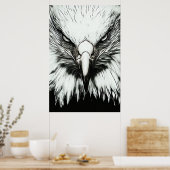 Trendy Black & White Eagle Poster (Küche)