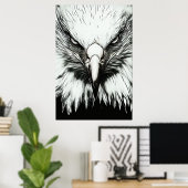 Trendy Black & White Eagle Poster (Heimbüro)