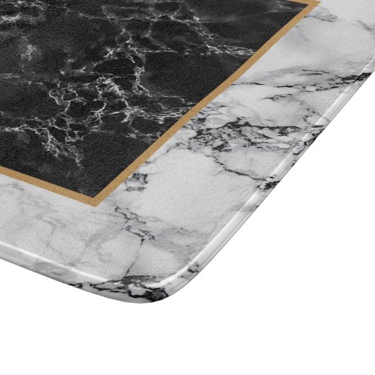 Trendy Black & White Marble Stone - Modern Schneidebrett (Ecke)