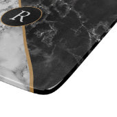 Trendy Black & White Marmor Stone - Add Letter/Yea Schneidebrett (Ecke)