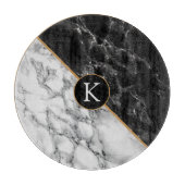 Trendy Black & White Marmorstein - Anpassbar - Schneidebrett (Vorderseite)