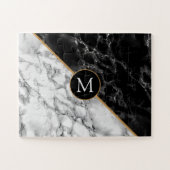 Trendy Black & White Marmorstein - Fügen Sie Ihren Puzzle (Horizontal)