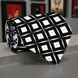 Trendy Black & White Op Art Geometric Muster Krawatte