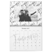Trendy Black & White Pinsel Skript-Collage Kalender (Jan 2027)