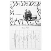 Trendy Black & White Pinsel Skript-Collage Kalender (Mär 2027)