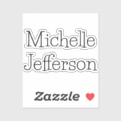 Trendy Black & White Script Name Chic Aufkleber (Blatt)