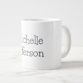 Trendy Black & White Script Name Chic Jumbo-Tasse (Vorderseite Rechts)
