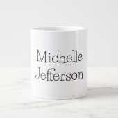 Trendy Black & White Script Name Chic Jumbo-Tasse (Vorderseite)