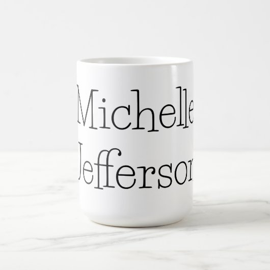 Trendy Black & White Script Name Chic Kaffeetasse (Mittel)