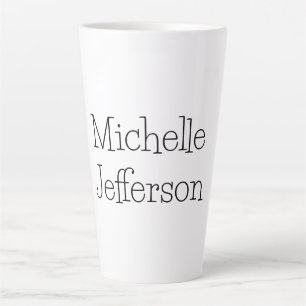 Trendy Black & White Script Name Chic Milchtasse