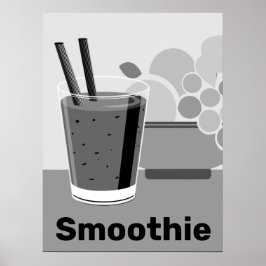Trendy Black & White Smoothie Poster