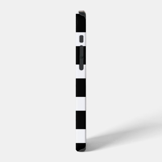 Trendy Black & White Striped iPhone Hülle (Linke Seite)