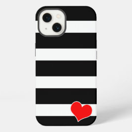 Trendy Black & White Striped iPhone 13 Hülle