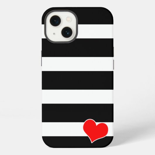 Trendy Black & White Striped iPhone Hülle (Rückseite)