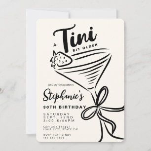 Trendy Black & White Tini Bit Ältere 30. Geburtsta Einladung