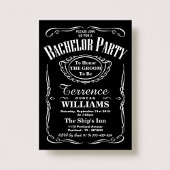 Trendy Black & White Typografy Bachelor Party Einladung