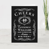 Trendy Black & White Typografy Birthday Karte (Vorderseite)
