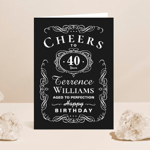 Trendy Black & White Typografy Birthday Karte