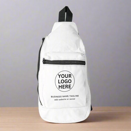 Trendy Black & White Werbelogo Crossbody Bag