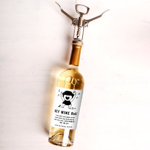 Trendy Black Woman Dancing Wine Label Weinetikett