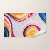 Trendy Blau Rosa, gelb-weiß Imitat Marmor Badhandtuch Set (Handtuch)