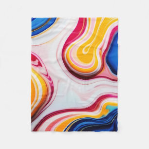 Trendy Blau Rosa, gelb-weiß Imitat Marmor Fleecedecke